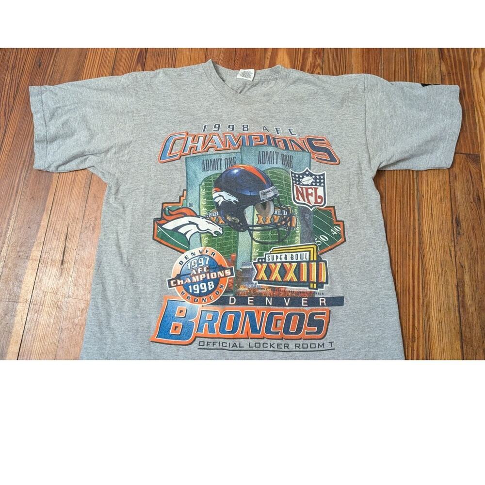Starter Denver Broncos 1998 AFC Champions Shirt Size Large - Picture 3 of 8